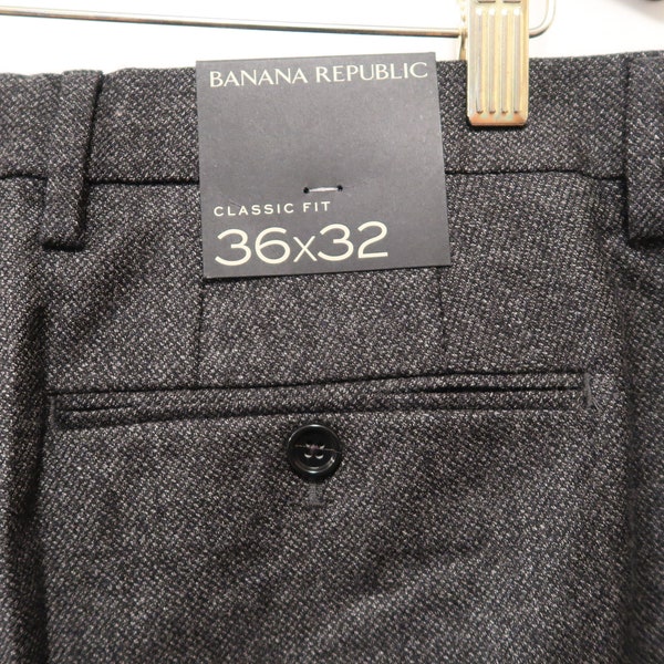 Mens Banana Republic Vintage Tweed Dress Pants Slacks Trousers Regular Fit Suit Pants 36" waist x 32" inseam - brand new tags attached.