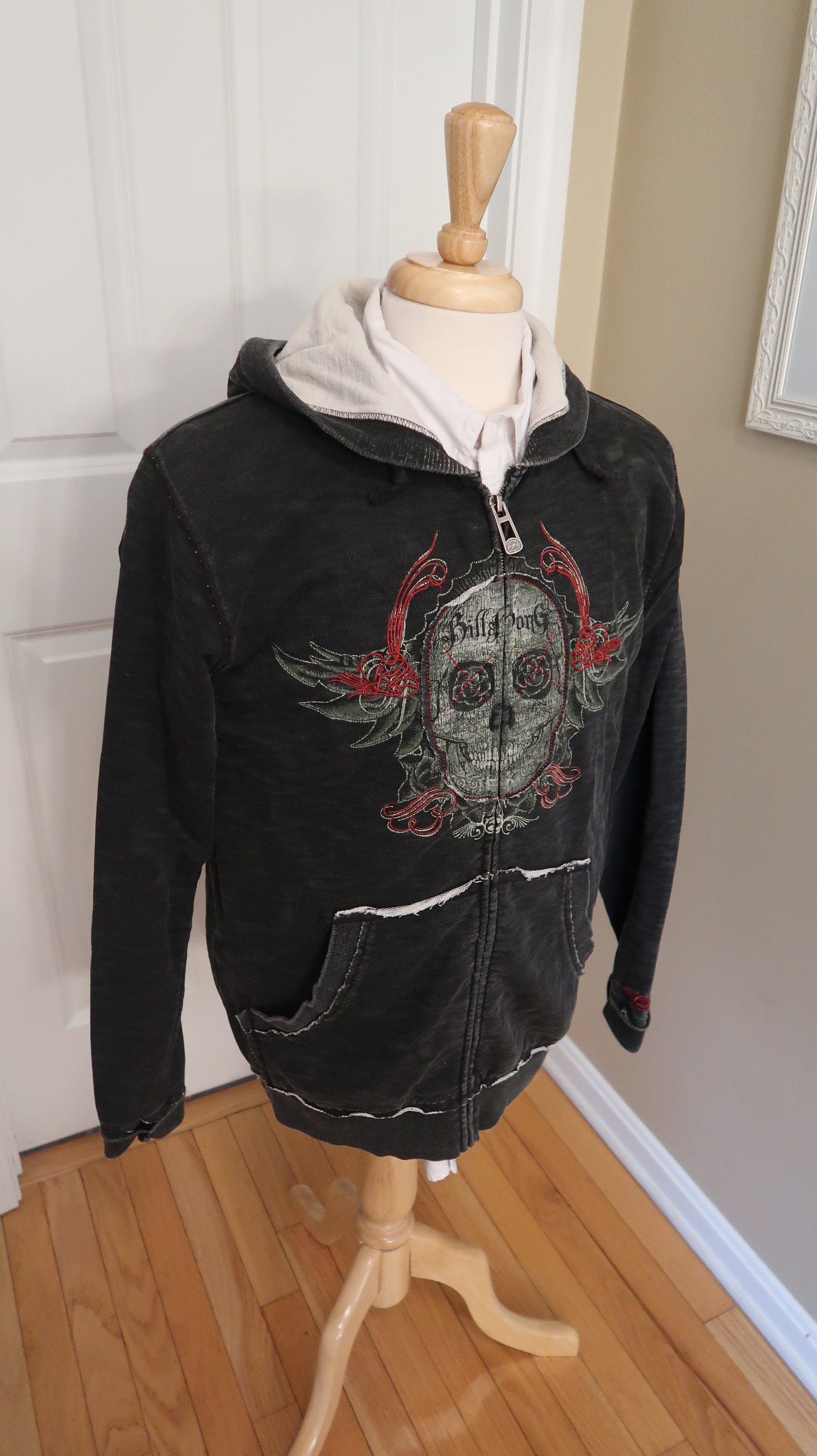 トップス L.G.B Sculls Hooded Zip Up Jaket Parker L.G.B. Skulls Hooded Zip Up Jacket – Paroxa Studios