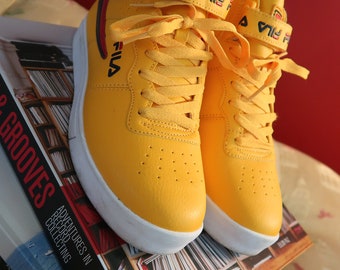 Fila A-high 1CM00540-703 Mens Yellow Leather Lifestyle  display picture 1