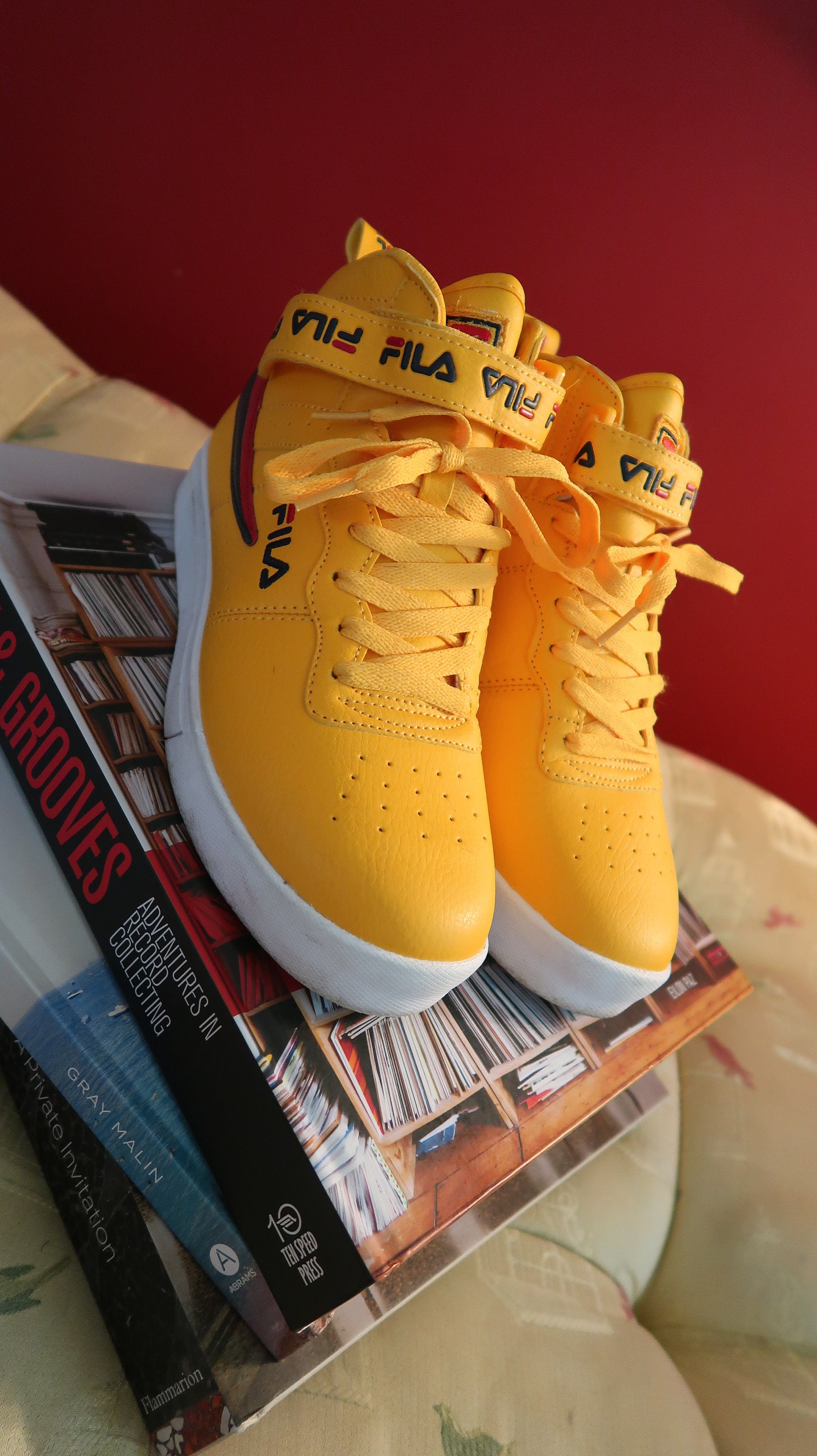 yellow fila high tops