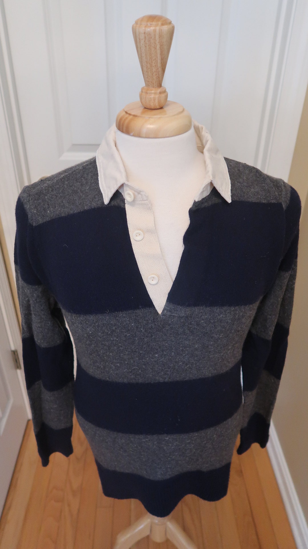 Rugby Shirt Mens Medium Abercrombie & Fitch Wool Blend Slightly