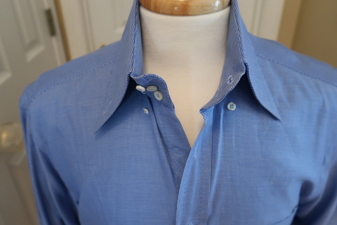 Vintage Mens Camicie 7 ROMA BLUE Cotton Shirt 100% Italian - Etsy