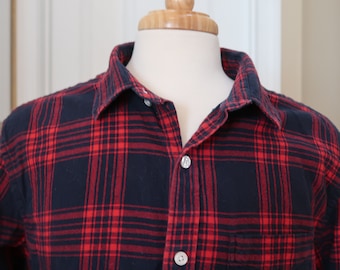 Chemise Homme Cabela's Legendary Camp - Plaid Bleu - Manches Courtes - Taille XL - Occasion Parfait état