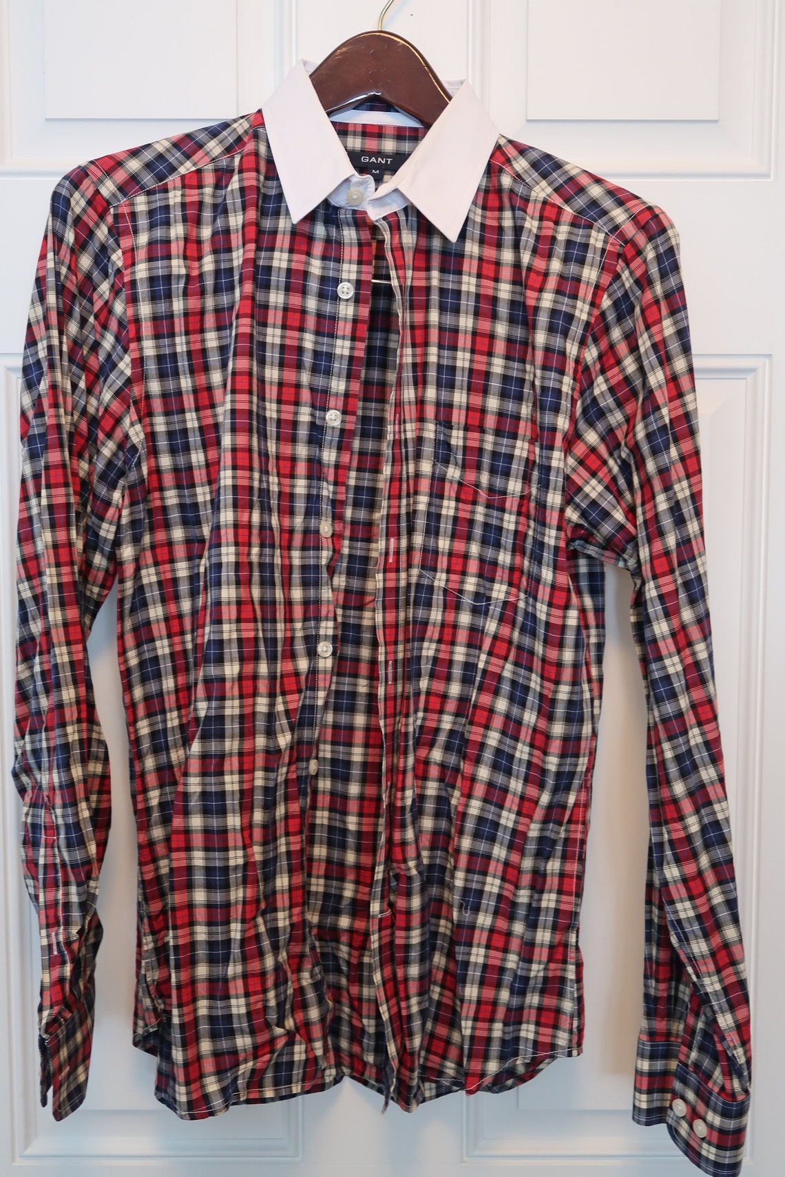 Vintage GANT Slim Fit Oxford Shirt in Red Plaid With - Etsy