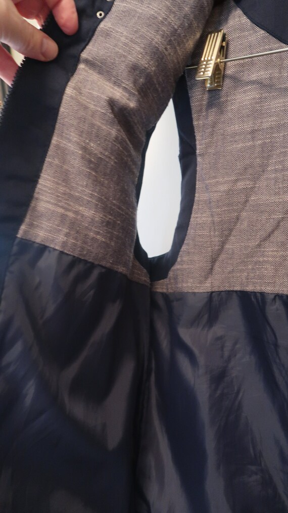 Mens Puffer Vest - Navy Toggle Closure, Cotton Bl… - image 4