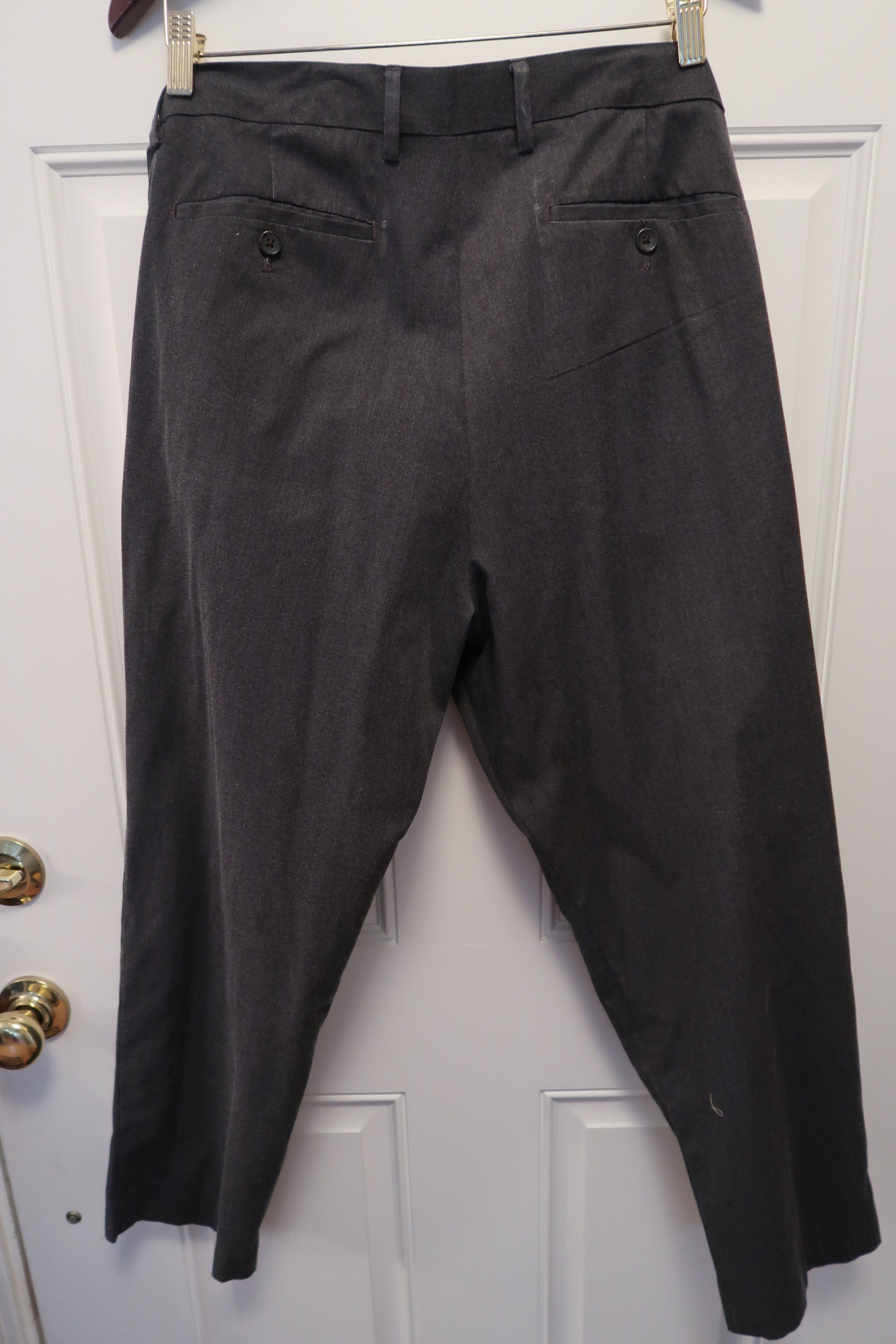 Pantalon Banana Republic Taille 34 Gris-vert - Laine Mélangée Doublée, Occasion Très Bon état
