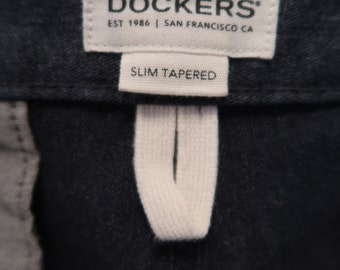 Vintage Dockers D1 slim fit tapered pants - 34 waist x 30 inseam -  sits slightly below the waist and is slim from hip to ankle