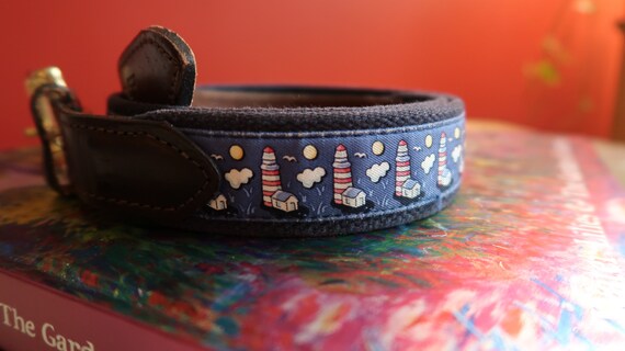 Vintage Men's Belt Lighthouse Vineyard Vines Belt… - image 8