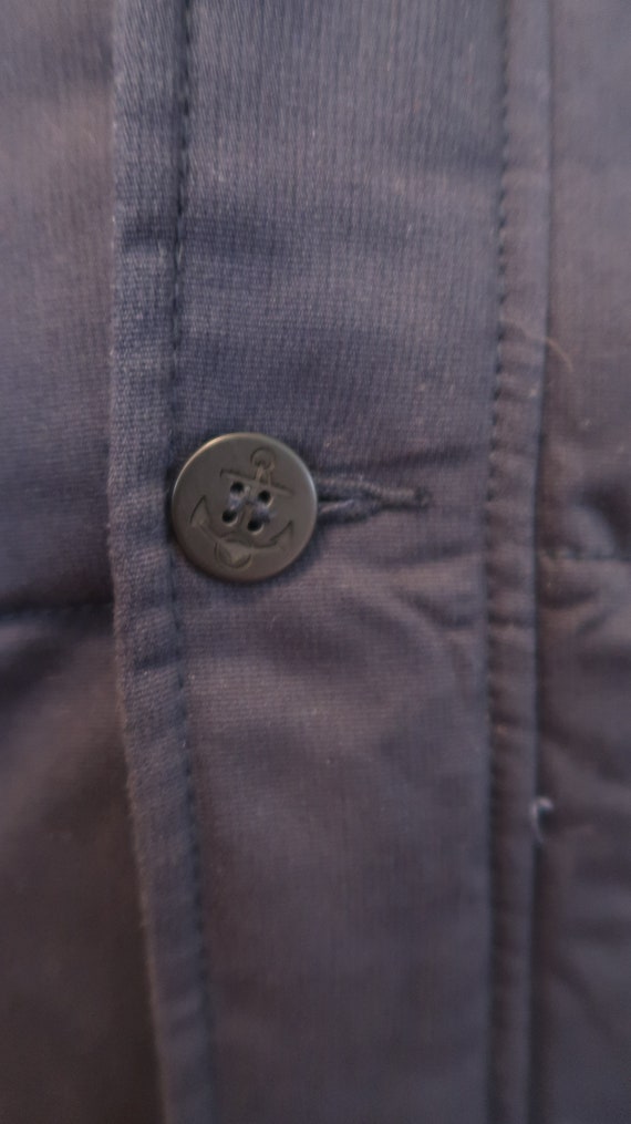 Mens Puffer Vest - Navy Toggle Closure, Cotton Bl… - image 9