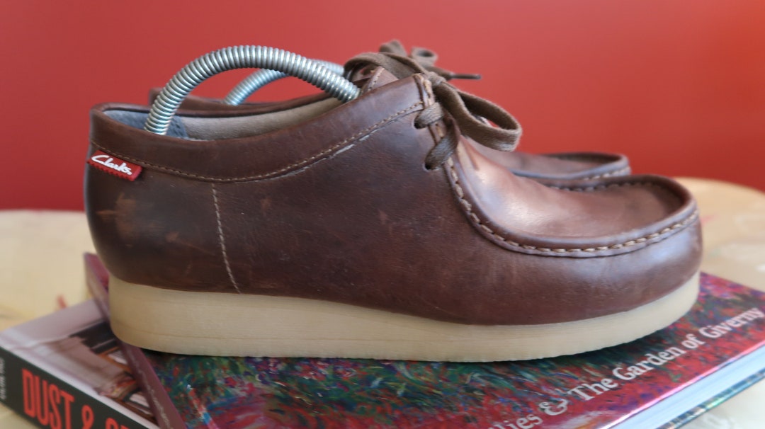 Wallabee Leather Boot Beeswax Clarks Mens Size 9.5 Medium Etsy