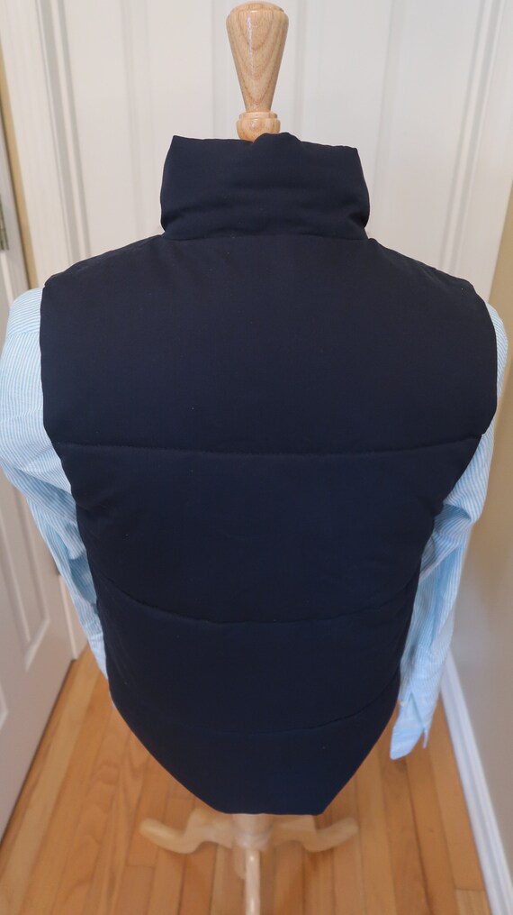 Mens Puffer Vest - Navy Toggle Closure, Cotton Bl… - image 8