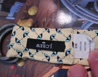 J Crew Y2k 100% Silk Belt Black White Damask Print Gold Tone  display picture 2