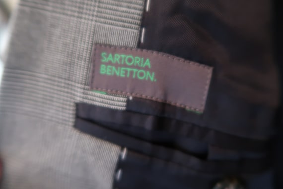 Vintage Benetton Black Plaid Sartoria Blazer talla 38 US Talla