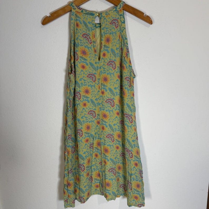 Vintage Free People Floral Halter Blouse Tunic Sleeveless Summer India S Small image 4