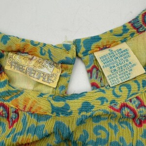 Vintage Free People Floral Halter Blouse Tunic Sleeveless Summer India S Small image 2