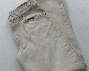 Vaqueros Levi's 550 de algodón beige de corte relajado, vintage, 1998, para hombre, talla W36 L32, informales