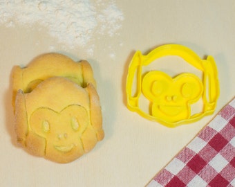 Formin cutter biscuits emoji monkey do not hear-emoji monkeys Cookie cutters