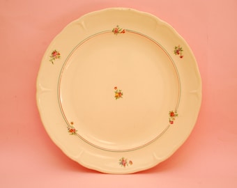Pair of antique oval serving plates by Moulin des Loups France St Amand