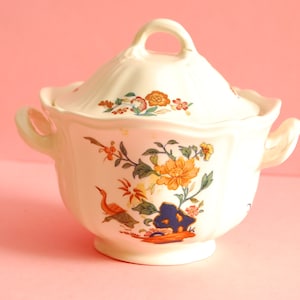 Antique Wedgwood Chinese Teal Sugar Bowl | Vintage Sugar Pot Wedgwood | England Porcelain