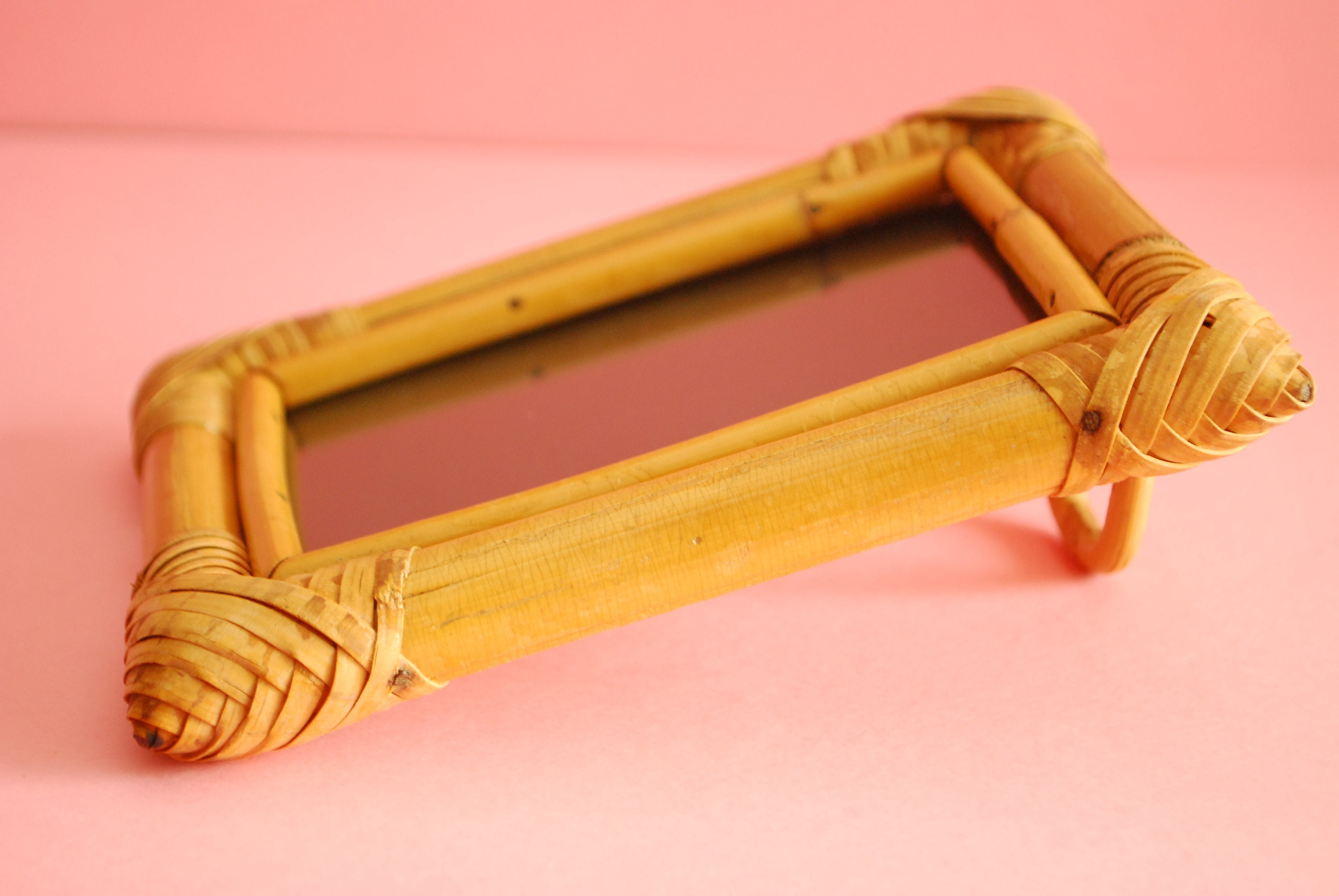 Vintage bamboo picture frame Vintage rectangular picture Etsy