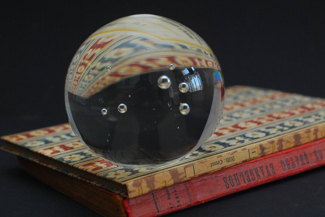 Paperweight Glass Ball Paper Weight Glass Clear Glass Papper Etsy