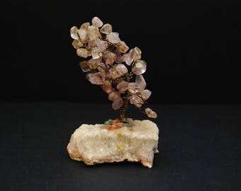 Tree of Life Ornament Gemstone Wire Sculpture. Small Gem tree.