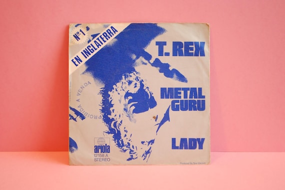 Vintage - T. Rex – Metal Guru | Vinyl 7" 45 RPM Single Record | Seventies retro 1972 |