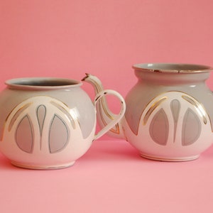 Pote de esmalte vintage e chaleira | Conjunto de chaleira e panela esmaltada | Bule colecionável vintage decoração de cozinha esmaltada | Esmalte antigo |