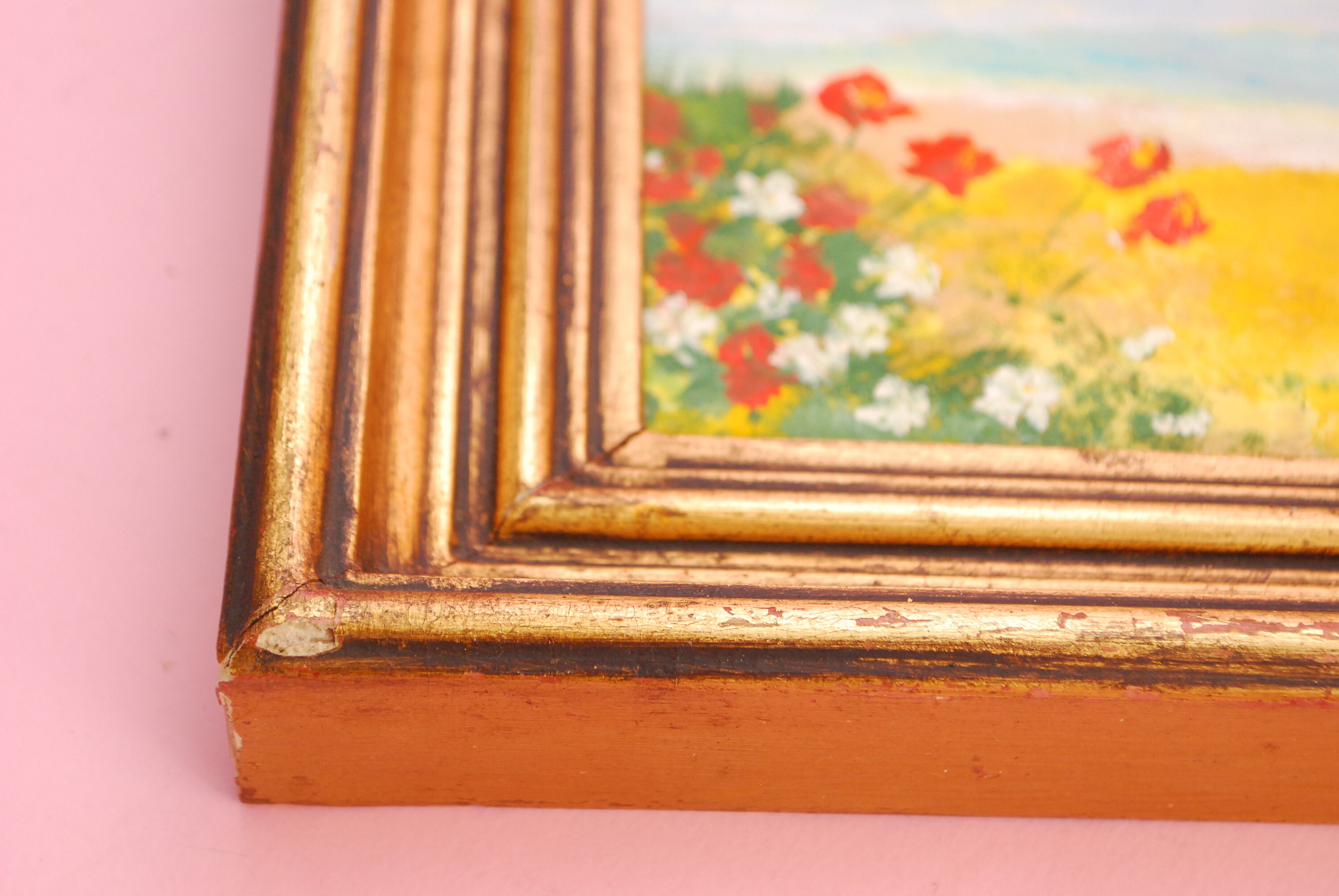 Antique Wood Picture Frame Vintage Frame Gilded Picture Etsy