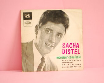 Sacha Distel - Monsieur Cannibale |  Vinyl 7" 45 RPM EP Mono Record | Sixties  retro  1966 |
