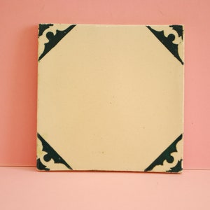 Vintage Tiles | Genuine vintage Portuguese tile |  Antique traditional Azulejo Pattern Hand Painted Azulejo Ceramic green