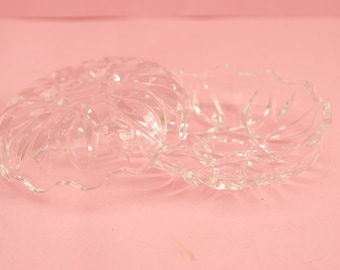 Vintage crystal box, RCR Royal Crystal Rock, genuine lead crystal + 24% PbO. Antique jewelry crystal box.