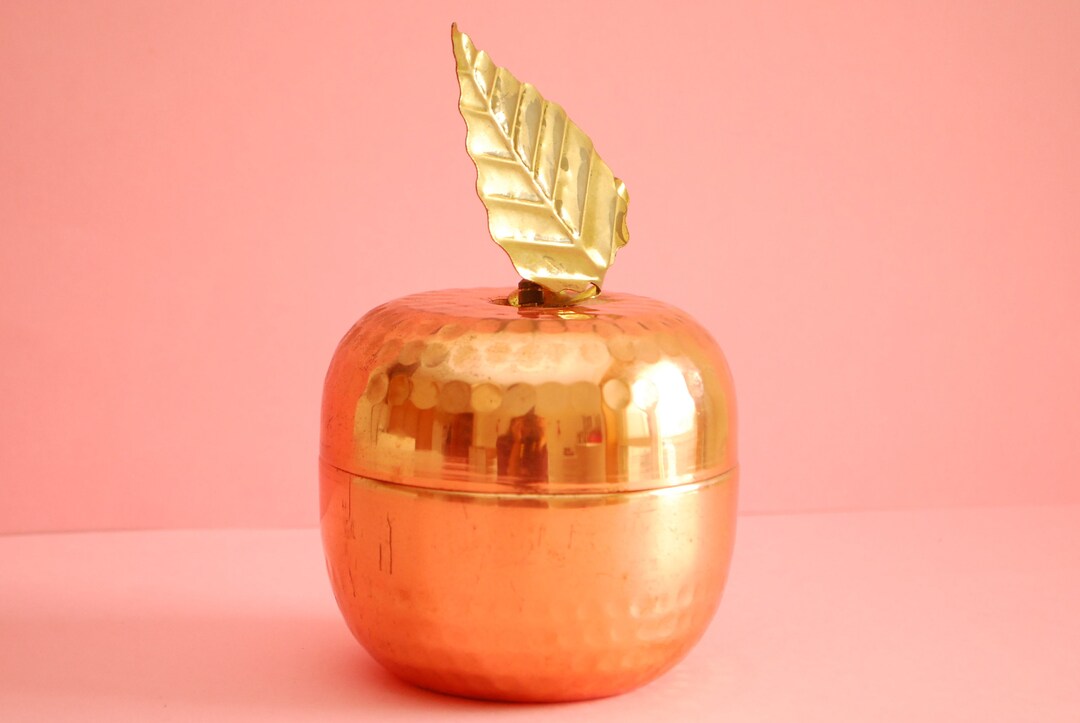 Vintage Apple Shape Copper Box Vintage Apple Shape Metal - Etsy