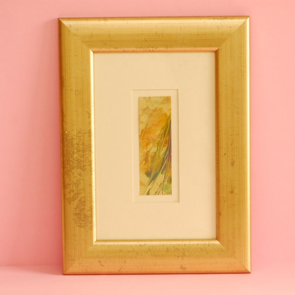 Antique rectangular Picture Frame with Encaustic Painting | Vintage picture frames Encaustic Wax Art |