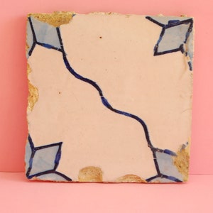 Genuine Portuguese tile. Vintage azulejo. XX century Tiles Mural Antique Traditional Azulejos Pattern Hand Painted ,