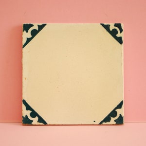 Vintage Tiles | Genuine vintage Portuguese tile |  Antique traditional Azulejo Pattern Hand Painted Azulejo Ceramic green
