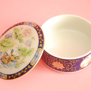Schmuck Porzellan-Box Made in Japan, Eiwa japanische | Japanische Trinket Topf von Eiwa Kinsei |  Floral Porzellan japanische Porzellan-Box