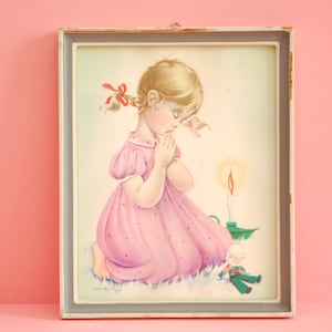 Antique M.R.G Print | Vintage wooden picture frame | White and Blue photo frame.