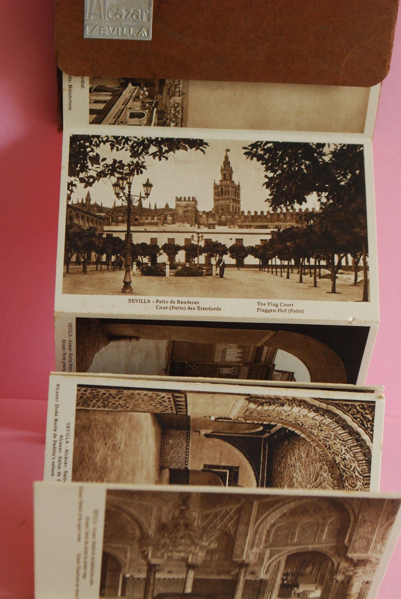 Antique postcards set booklet from Sevilla Spain.