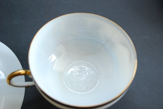 Antique Japanese Eggshell Porcelain, Tea Cup and Saucer Set, Hand