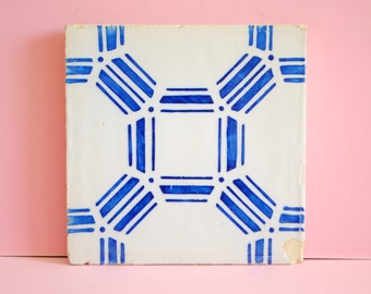 Genuine Vintage Portuguese Tile | Tile Panel Mural Antique | Traditional  Azulejo Pattern | Hand Painted Azulejo Ceramic Blue