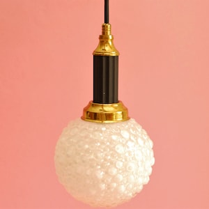 Vintage ceiling pendant light |  Vintage Deco pendant Ceiling Light | Antique Brass Lamp | Vinage lighting White Glass Globe Pendant