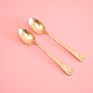 Cucchiaio da caffè in argento Sterling antico / Set di due cucchiai d'argento Sterling vintage / Posate antiche / Topázio d'argento vintage, Portogallo.
