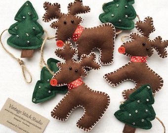 reindeer garland christmas garland christmas bunting felt reindeer christmas tree garland - Christmas Tree Garland reindeer garland christmas garland christmas bunting felt reindeer christmas tree garland - Christmas Tree Garland