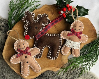 Tartan Personalised Christmas Decoration, Scottish Christmas Decoration, Gingerbread Man, Teacher Christmas Gift, Dog Christmas Decoration