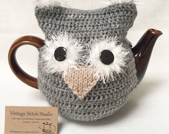 Owl Tea Cosy, Knitted Tea Cosy, Owl Gifts, Hand Knitted Tea Cosy, New Home Gift, Thank you gift, Animal Tea Cosy, Tea lover, Secret Santa