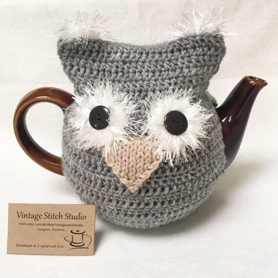 Owl Tea Cosy Knitted Tea Cosy Owl Gifts Hand Knitted Tea Etsy UK
