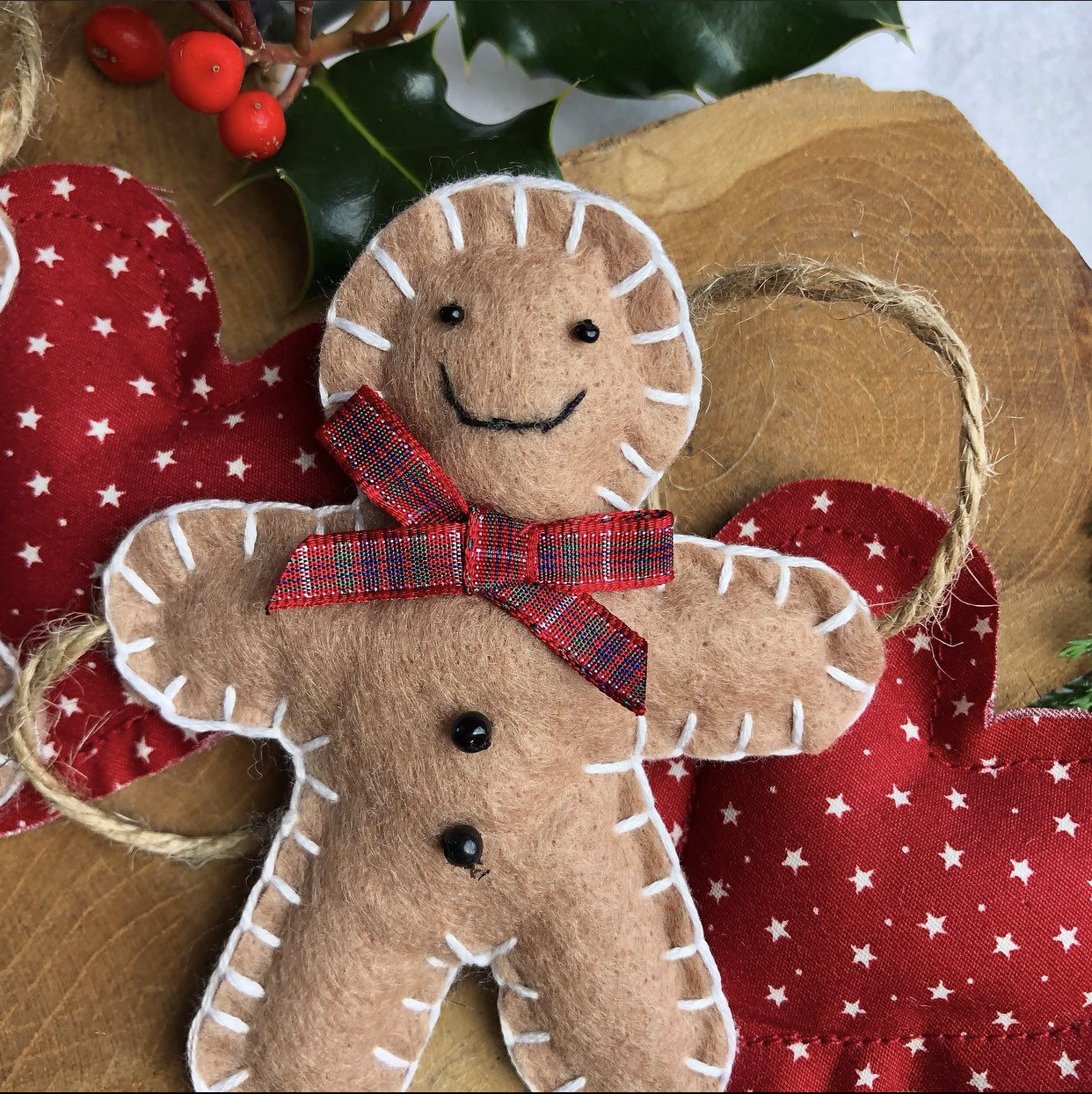Gingerbread Man Garland, Scottish Christmas Decoration, Christmas ...