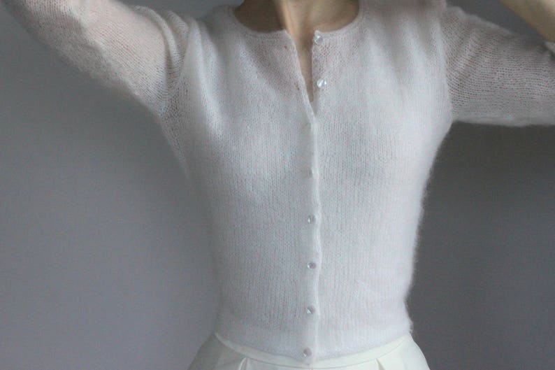 white wedding cardigan