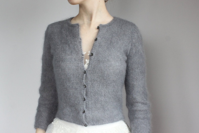 Bridal Fluffy Bolero Wedding Kate Middleton Sweater Gray